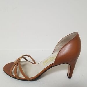 Salvatore Ferragamo Tan Leather Heels